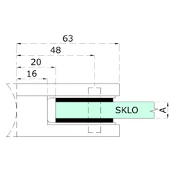 Svorka na trubku ø 42,4 mm, sklo 6 - 10,76 mm, AISI 304 Svorka na trubku ø 42,4 mm, sklo 6 - 10,76 mm, AISI 304